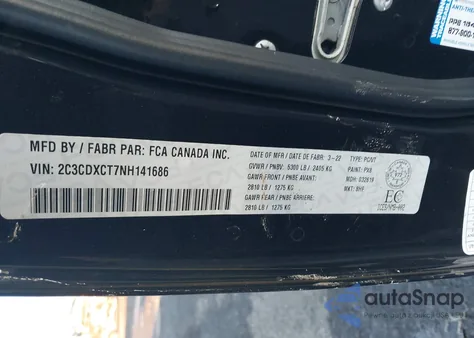 2022 Dodge Charger R/T из США, поврежденный, VIN 2C3CDXCT7NH141686